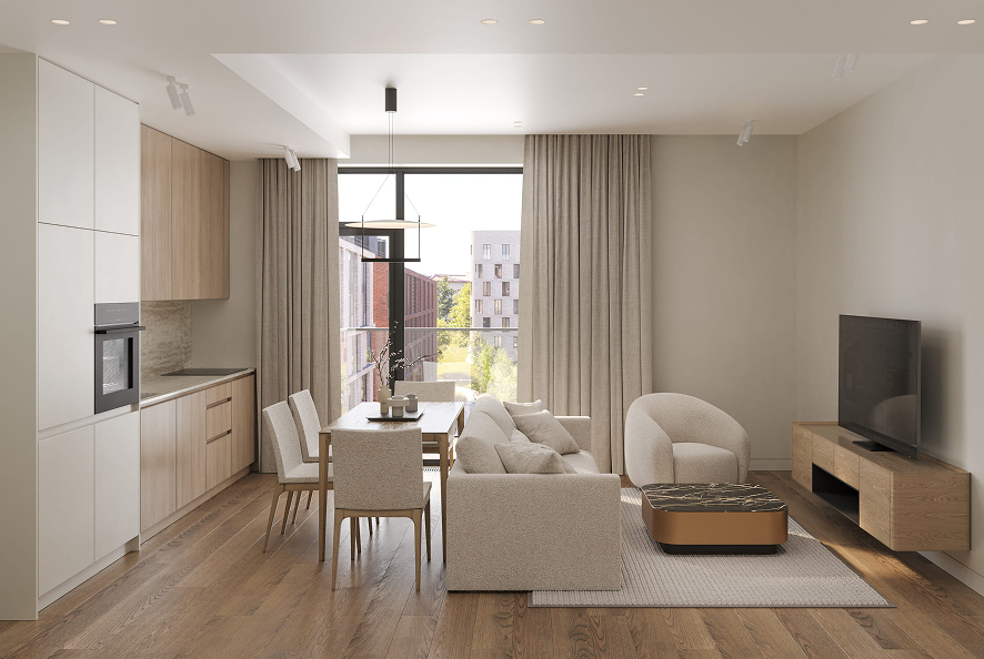 Жилые комнаты в премиальной отделке Modern Light